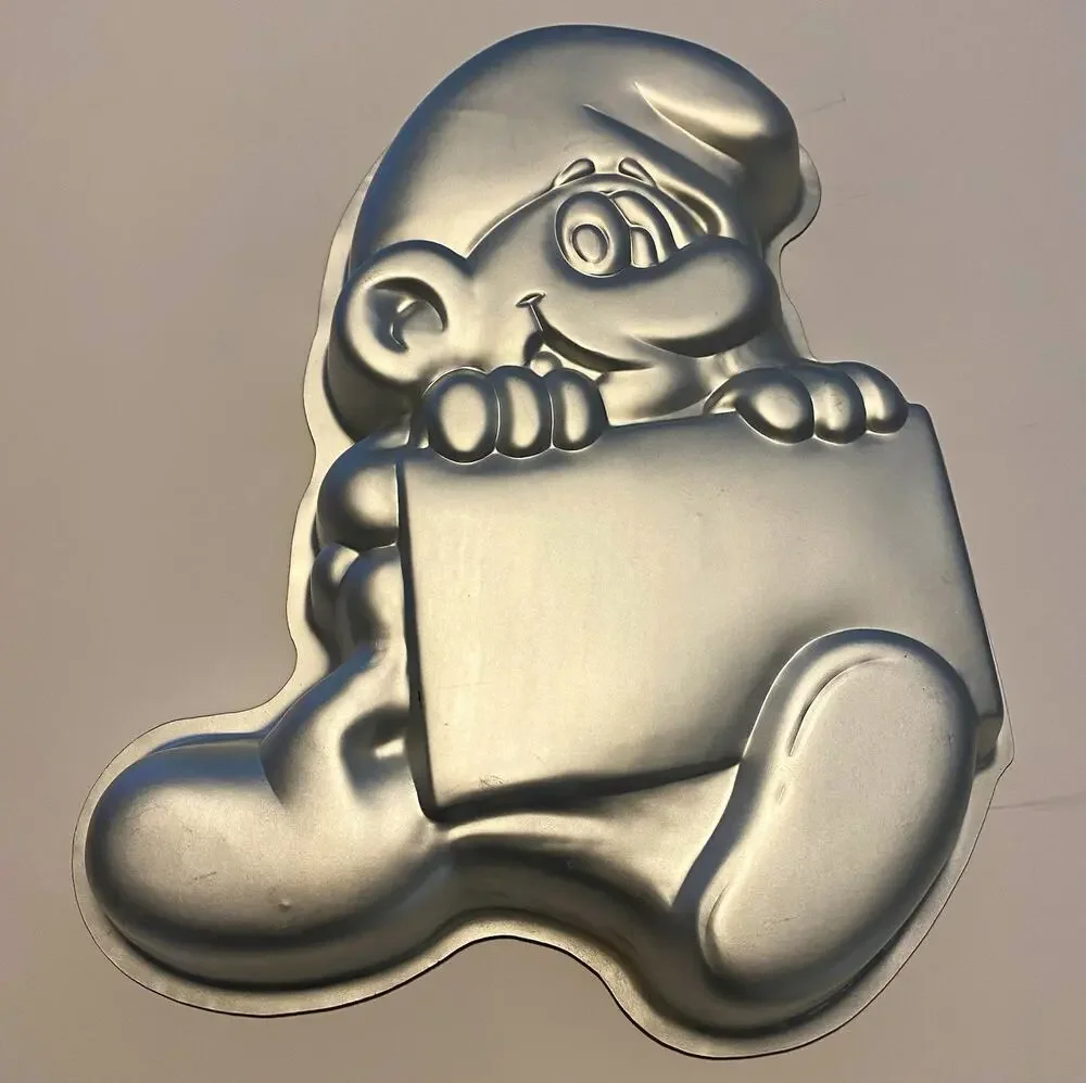 Vintage 1983 Wilton Peyo Smurf Character Cake Pan #502-4033 Aluminum Korea